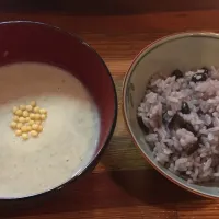 黒千石大豆ごはんとごぼうのスープ✨|herbalkidsさん