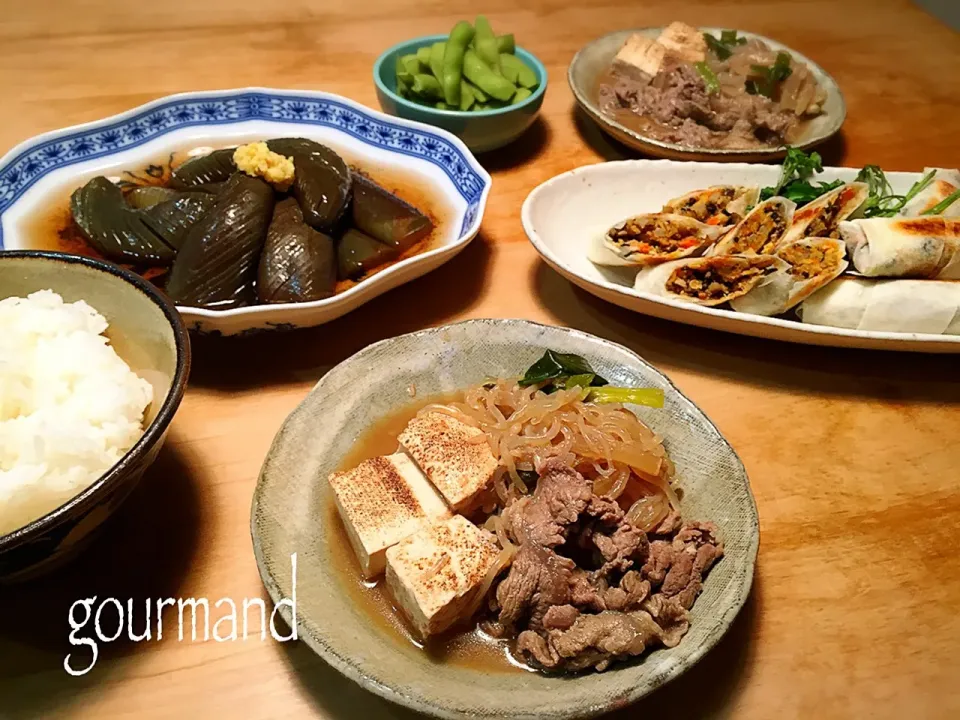 咲きちゃんの🎀 鰹薫る冷やし茄子🍆 などのよるごはん🍚|プーティさん