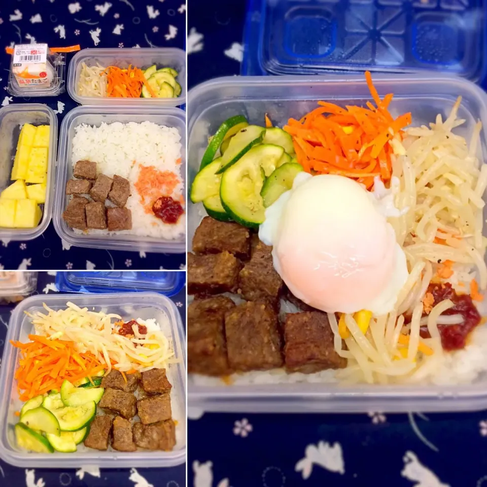 ビビンバ弁当🍱(o⁰⊖⁰o)
#お弁当 #展開料理|morimi32さん