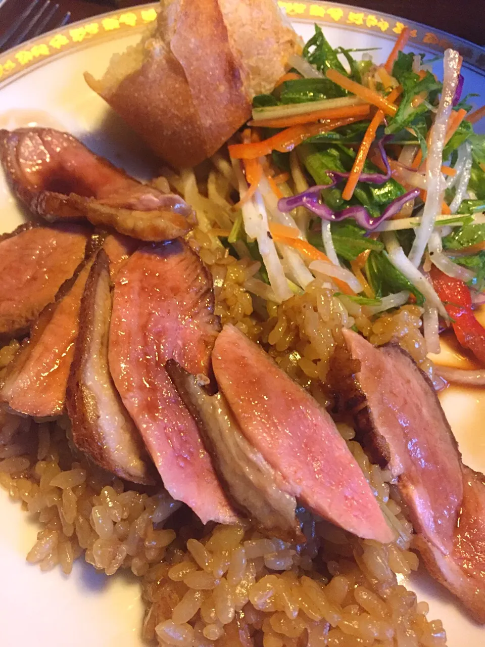 Duck breast with orange port sauce and fried rice|Chris Shannonさん