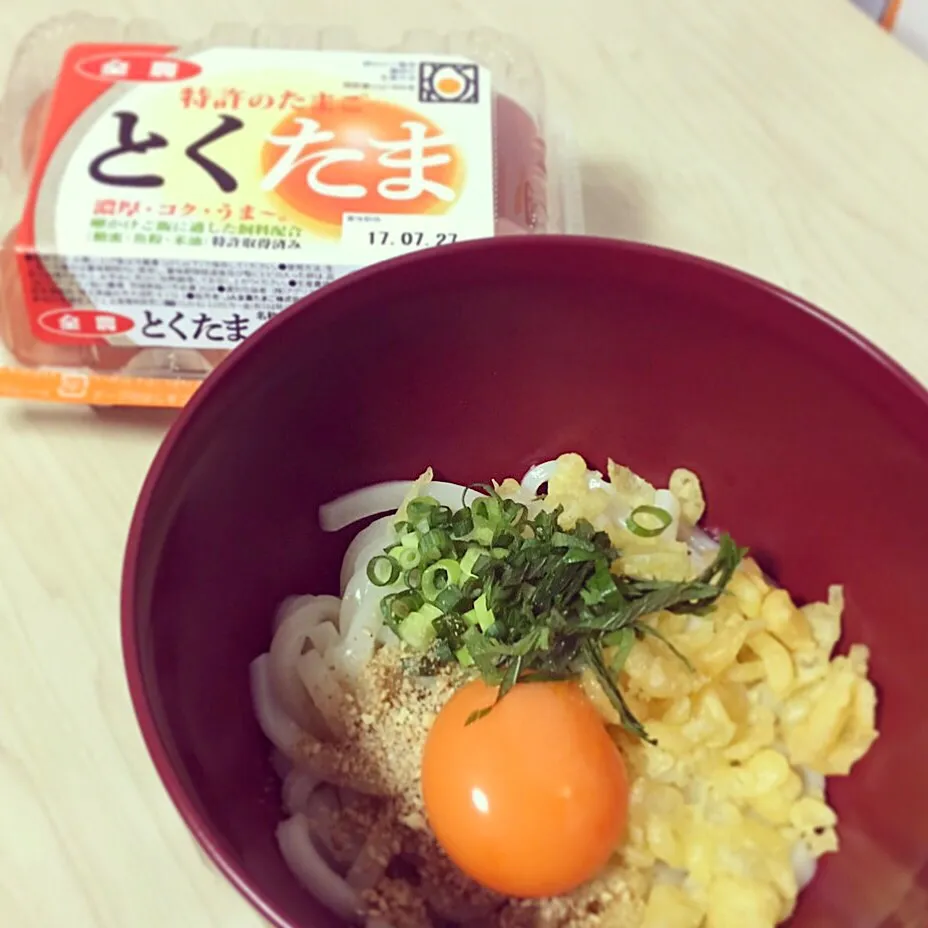 シンプルにぶっかけうどん🎶 #特許のたまご「とくたま」|ゆいちゃんママさん