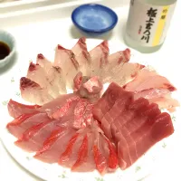 Snapdishの料理写真:キビレ、金目鯛、鉢マグロのトロの刺身盛合せ #刺身 #刺し盛り|こじさん