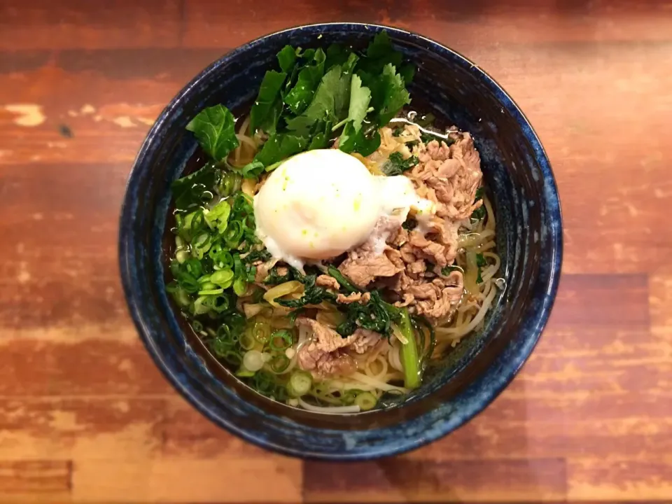 冷やしすき焼き温玉そうめん1|半田手延べそうめんの店 阿波や壱兆さん