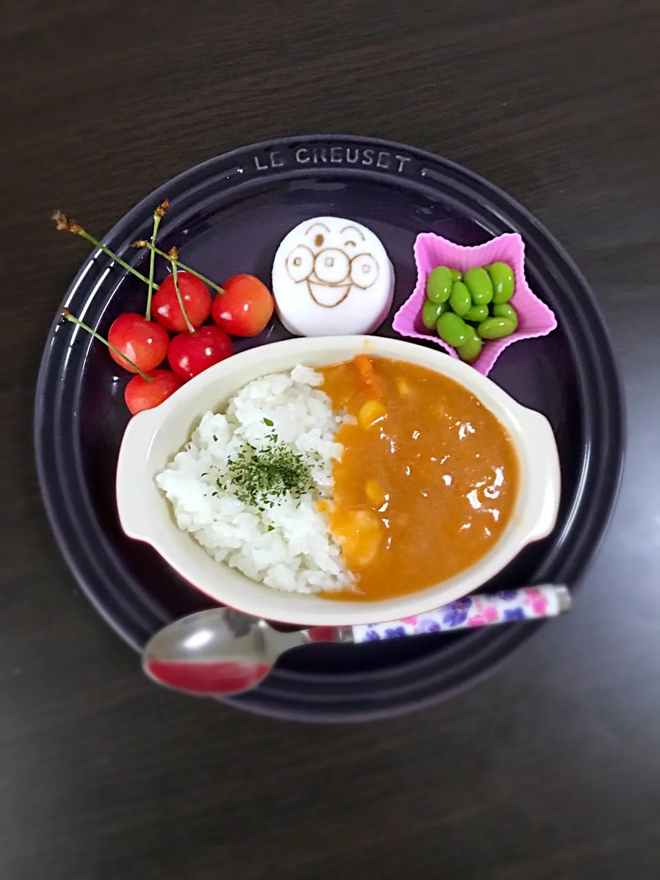 7/17❁息子離乳食 夜ごはん⭐️
BFツナとかぼちゃのカレー
白米
枝豆
アンパンマンのはんぺん
さくらんぼ🍒|つんさん