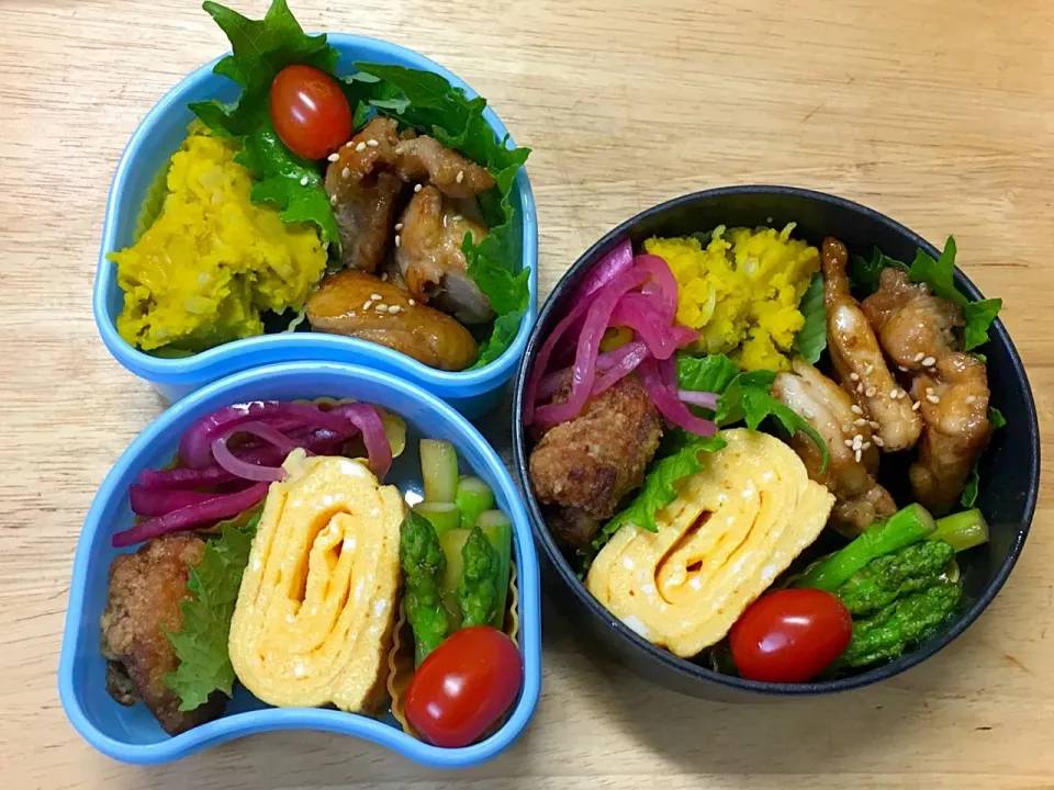 鶏の照り焼き&唐揚げ 弁当|弁当 備忘録さん