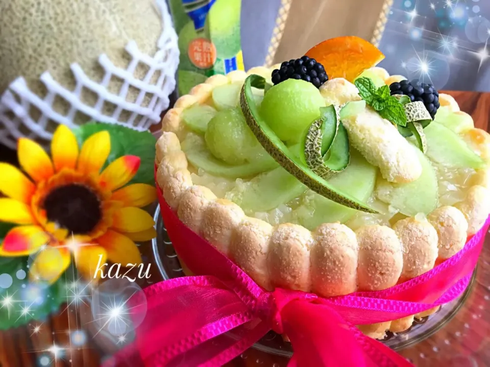 志野さんの料理 カルピスムースのケーキ♡メロンver🍈|kazu★さん