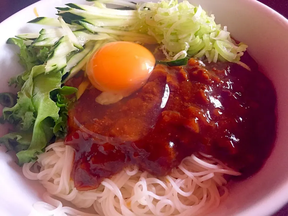 Snapdishの料理写真:#森のたまご ジャージャー素麺|炊かれたいオトコ おこん 小栁津さん