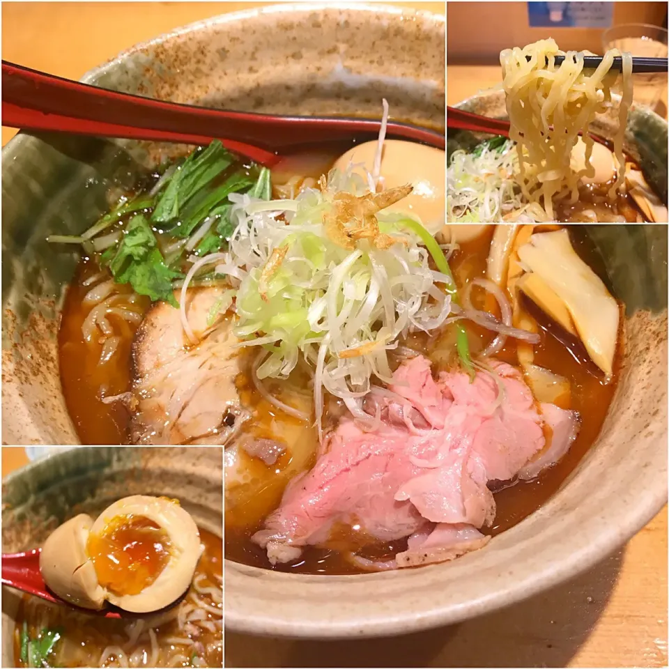 味玉入り焼きあご塩らー麺@たかはし(西武新宿)|塩豚骨さん