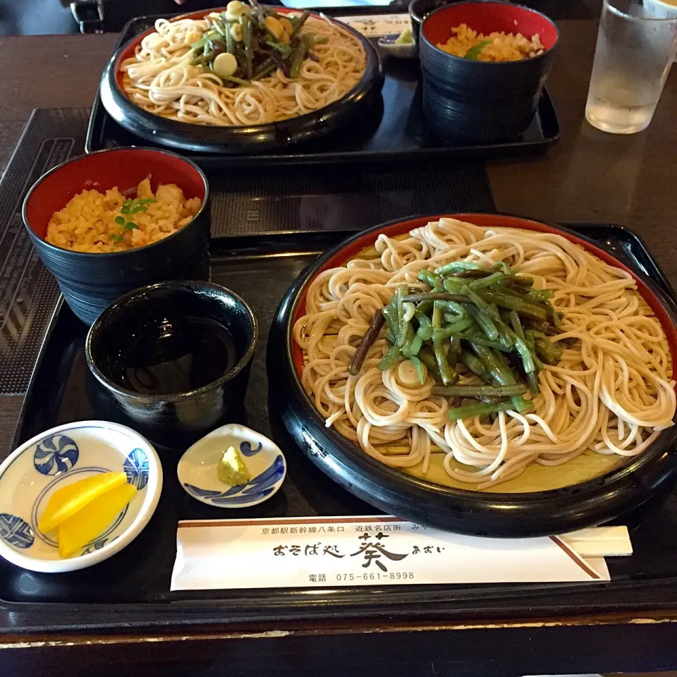 Snapdishの料理写真:山菜そば定食*\(^o^)/*|すかラインさん