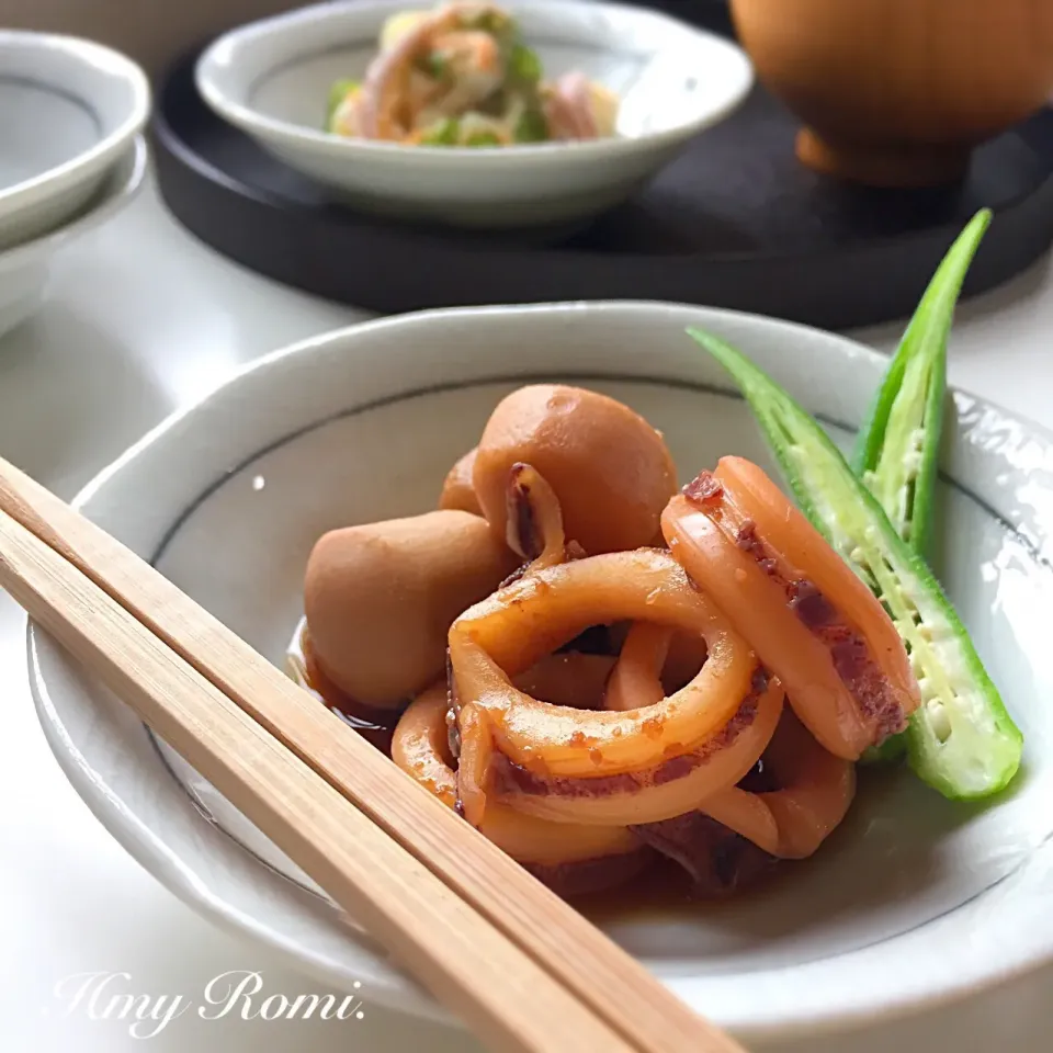 イカと里芋の煮物
と
イカげそで酢味噌和え|Romi.さん