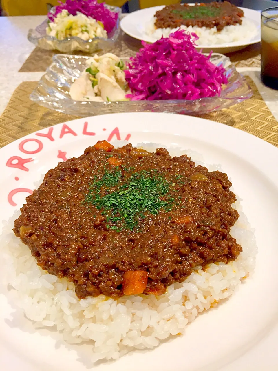 ひき肉カレー🍛
紫キャベツマリネ|Mayumiさん