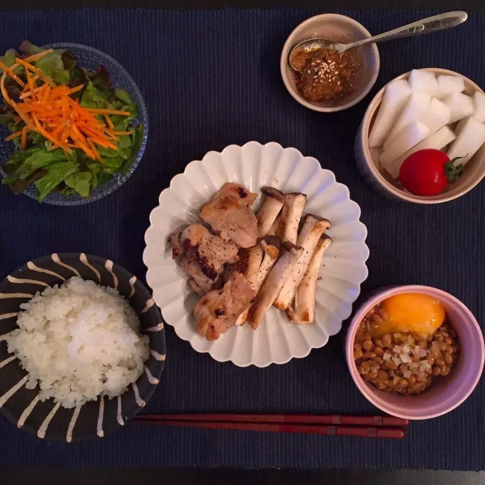 チキンときのこと野菜たち
薬味味噌とともに|優花さん