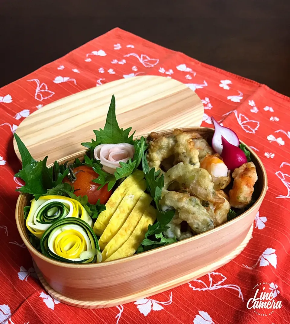 今日の私のお弁当🍱 ゴーヤと小エビの天丼🦐|とんちんさん