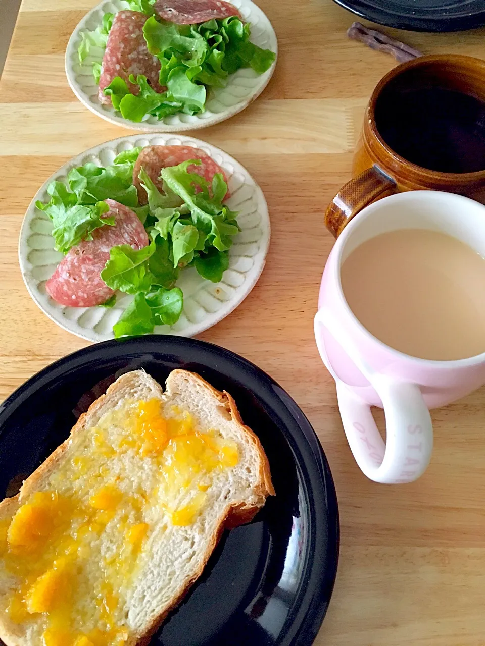 Snapdishの料理写真:今日の朝ごはん(ﾉ≧∀)ﾉファイトォ─────!!|さくたえさん