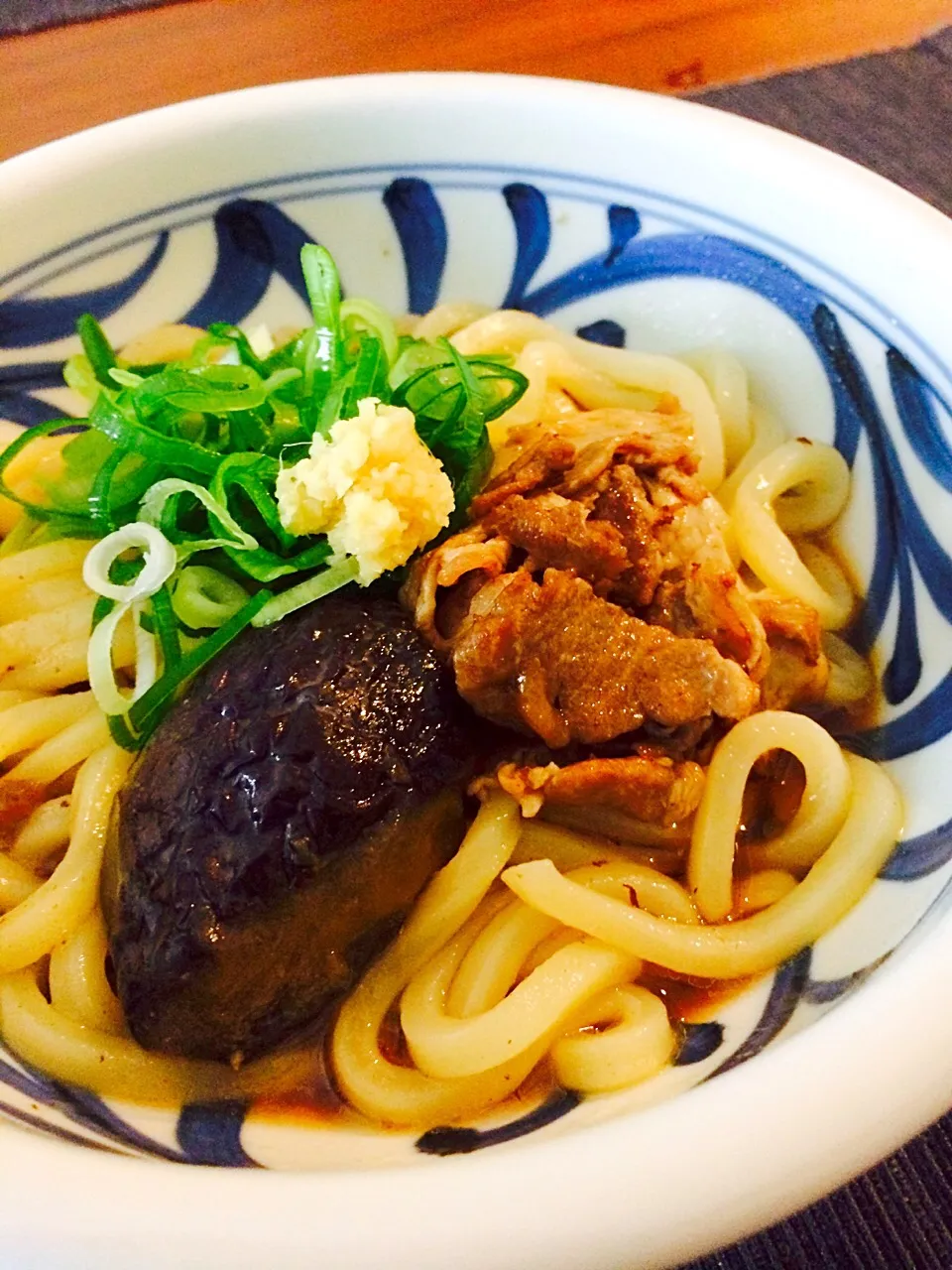 Snapdishの料理写真:茄子と豚肉の甘辛煮で冷やしうどん|Norikoさん