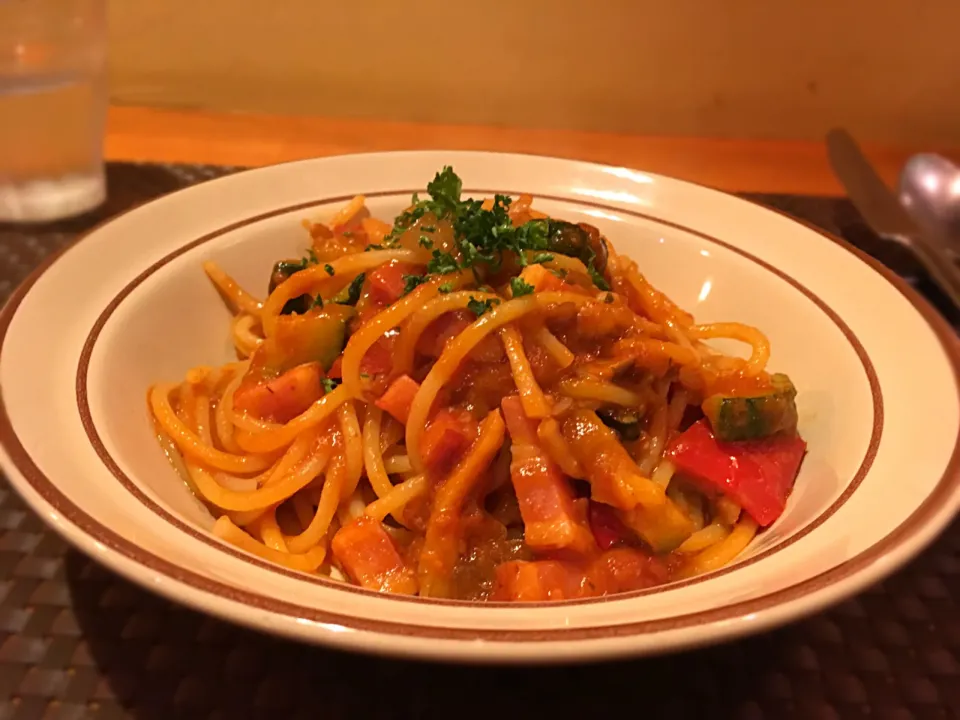 菜園風トマトソース スパゲティ|こいちさん