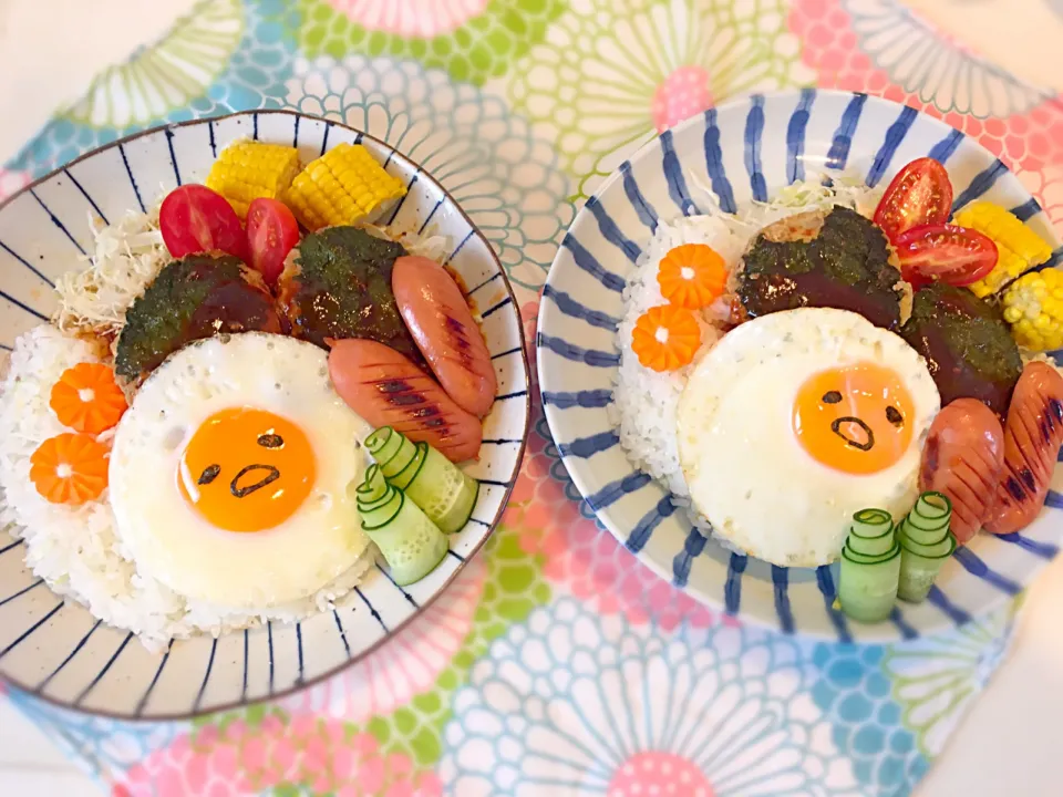 Snapdishの料理写真:夏休み〜置きランチ2日目！
🌴ロコモコ丼🌴|なかじー。さん