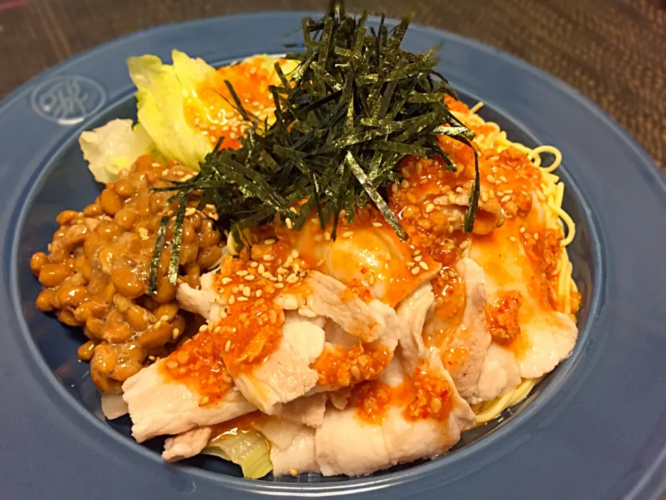 Snapdishの料理写真:辛い豚シャブ豆腐そうめん|Takaki Sasakiさん