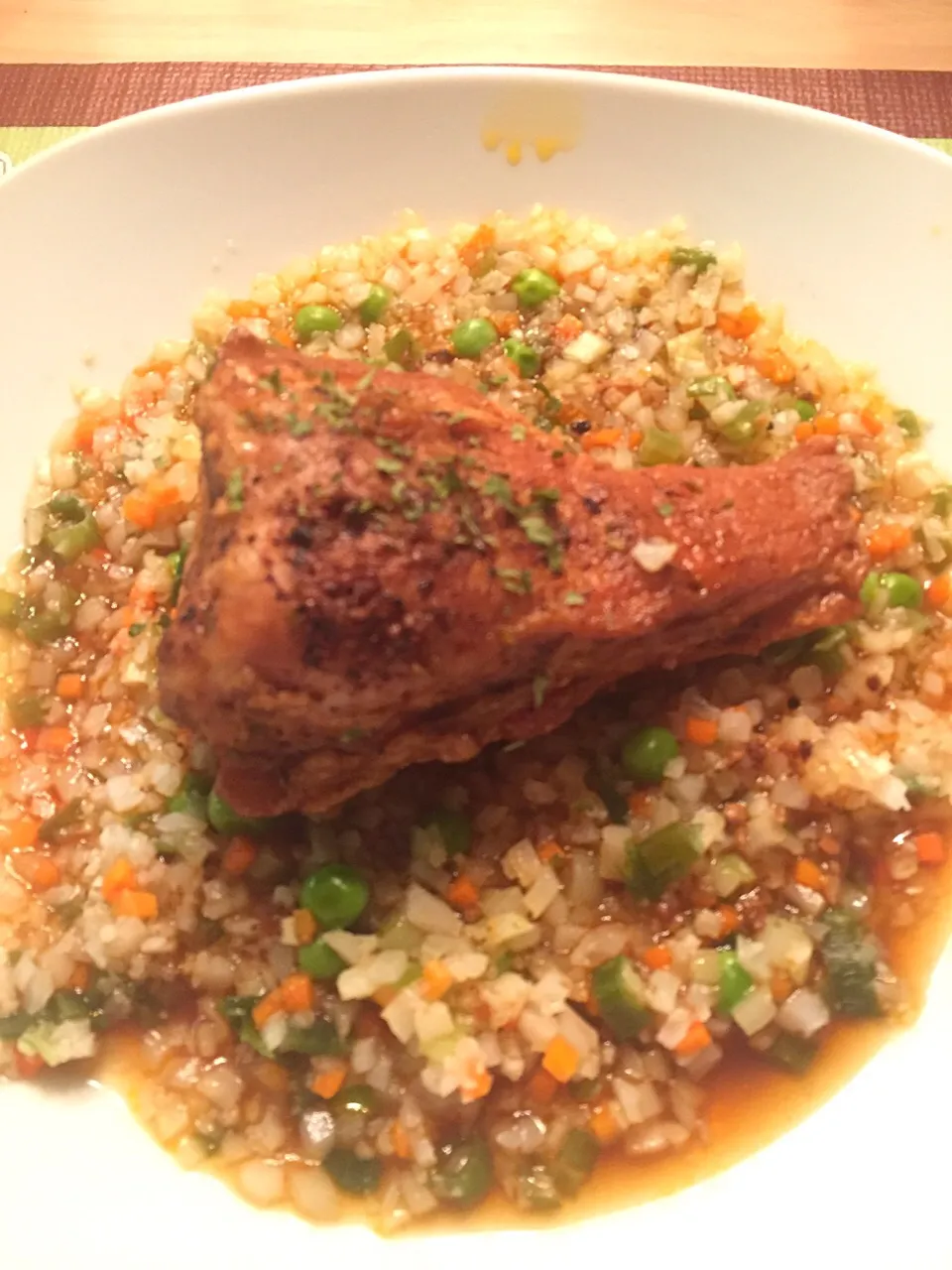 Pork tenderloin made in a pressure cooker with cauliflower "Rice"|Maria Schlossbergさん