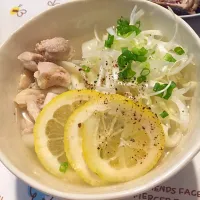 Snapdishの料理写真:レモンでさっぱり鶏ダシきしめん|ゆずさん