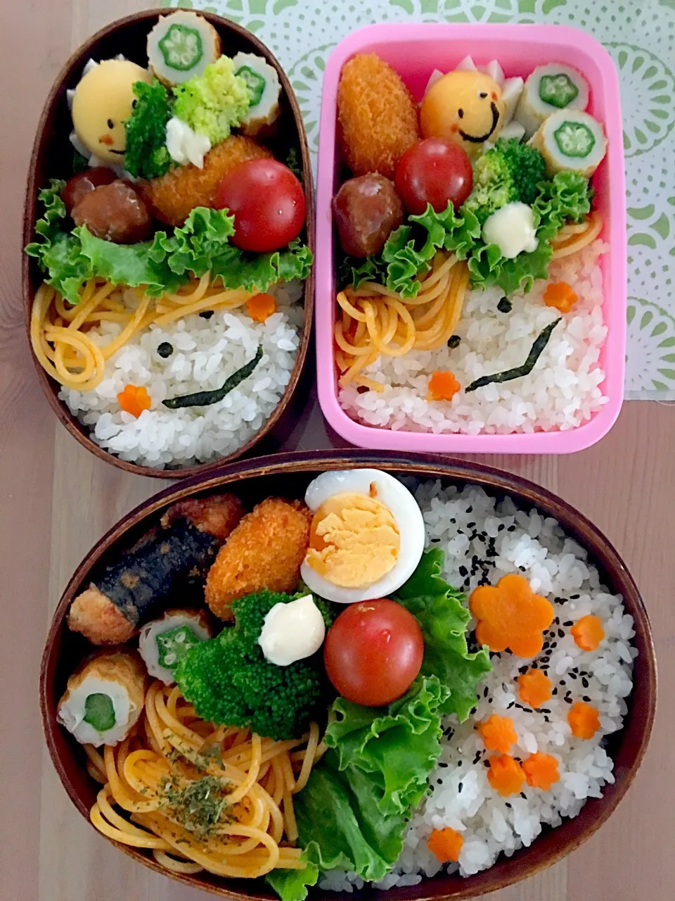 夫☆息子☆娘お弁当
#お弁当作り 
#毎日のお弁当|かねしろ食堂さん