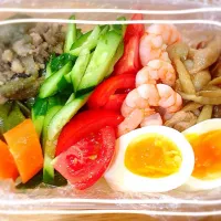 Snapdishの料理写真:自分の冷麺弁当。|泡子さんさん