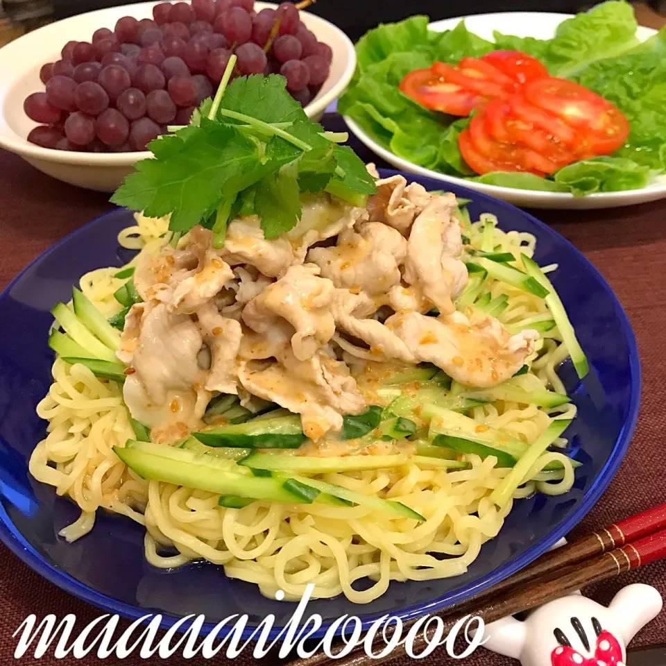 豚しゃぶ冷麺🐷冷やしトマト🍅デラウェア🍇|マイコさん