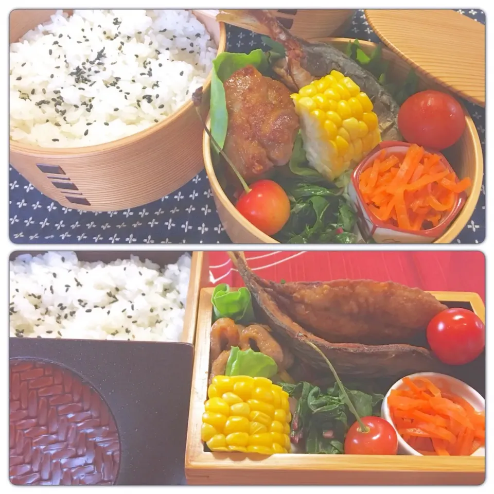 20170725 tue・王子お弁当◡̈⋆（上段）・myお弁当◡̈⋆（下段）|《 Rie 》pochiko3xxxさん