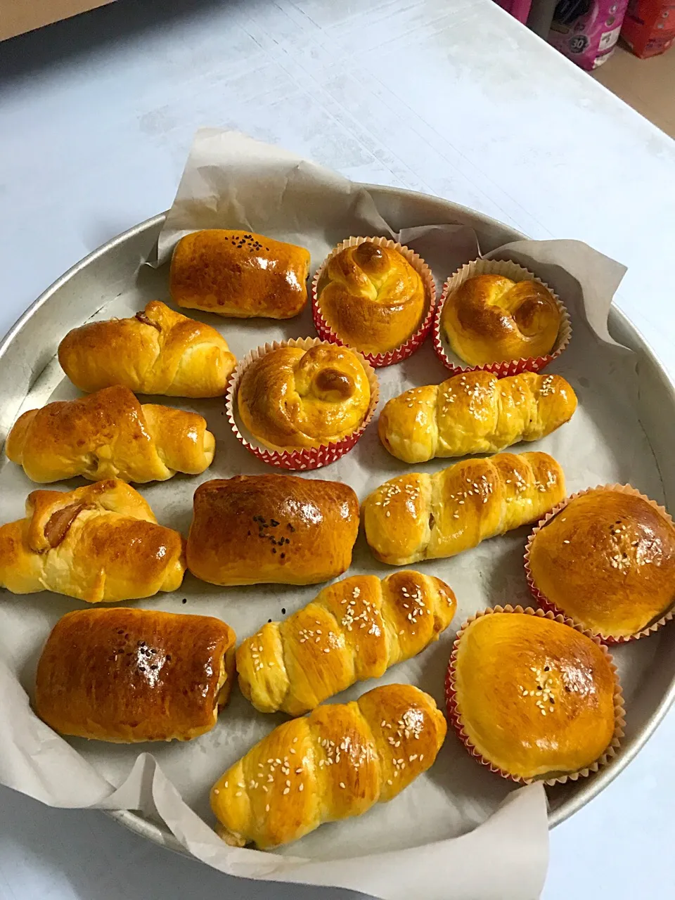 #Bacon Buns, #HotdogCheese Buns, #TunaMayo Buns, #LuncheonMeatCheese Buns and #Nutella Buns|LeyTengさん