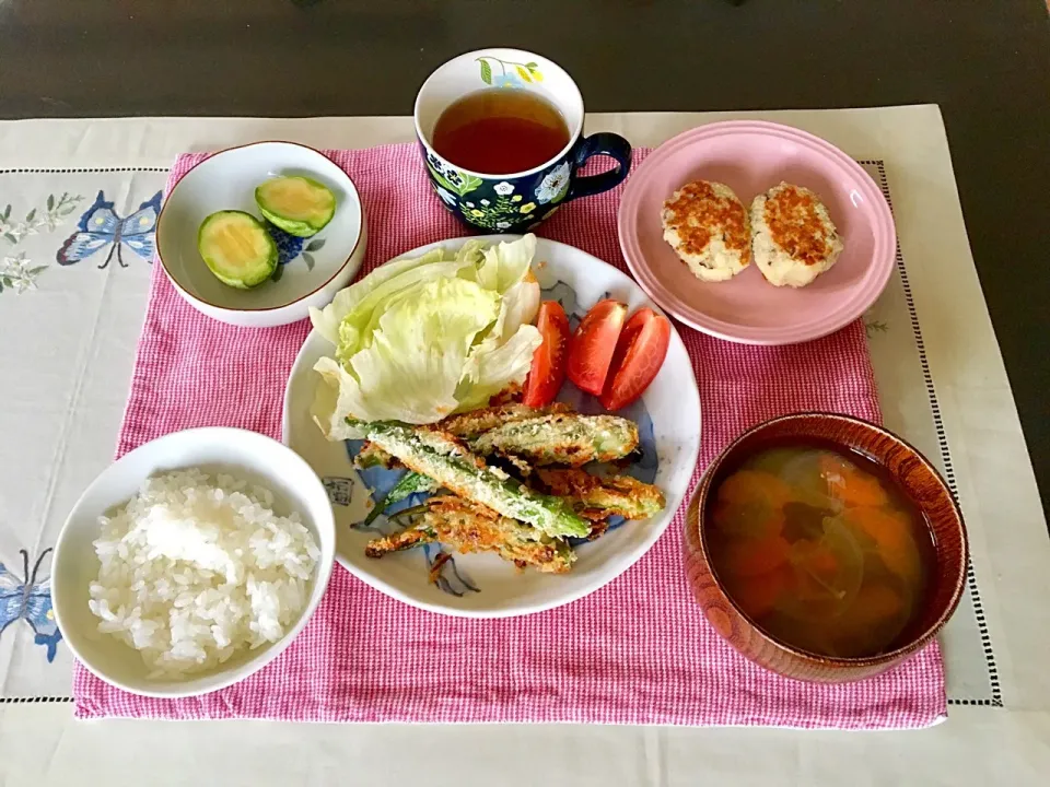 ベジ料理♡オクラの味噌フライのご飯|みよさん