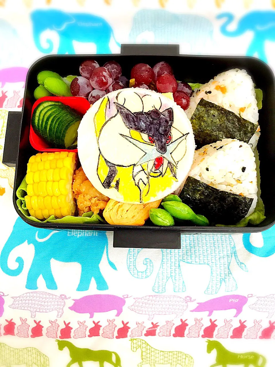 🍙お弁当生活6日目🍙

#ラジオ体操
#小学1年生 
#はじめての夏休み 
#ポケモン
#ポケットモンスター 
#ライコウ
#キミにきめた 
#おにぎり 
#おにぎり弁当 
#オブアート弁当 
#オブアート
#オブラートアート 
#オブラートアート弁当 
#玉子焼き 
#唐揚げ
#枝豆
#とうもろこし
#デラウェア
#|renrinmamaさん