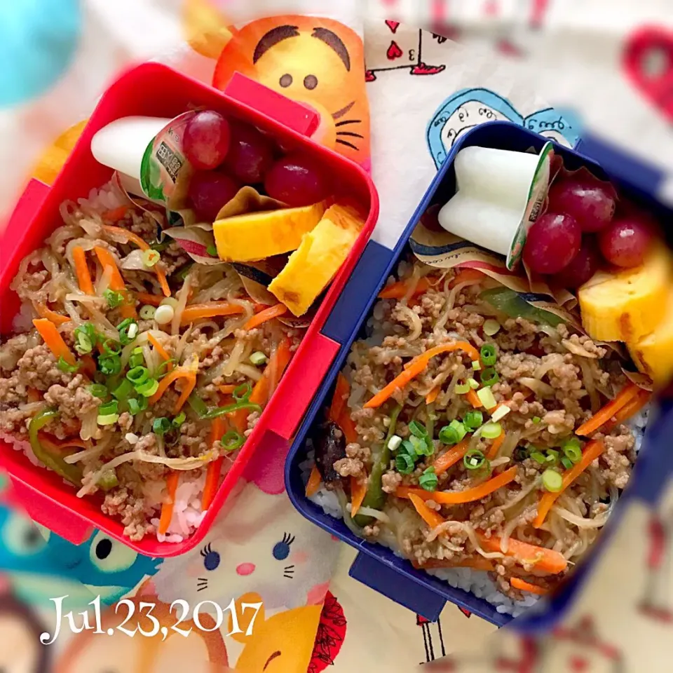 7/23の#女子中学生弁当 はチャプチェ丼でした|Hiroko Kさん