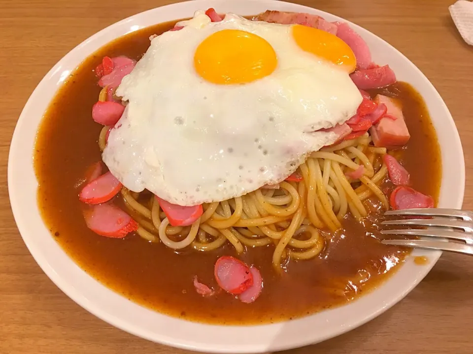 ミラネーズ+目玉焼き

#スパゲティ #あんかけスパ #ヨコイ|Agaricusさん