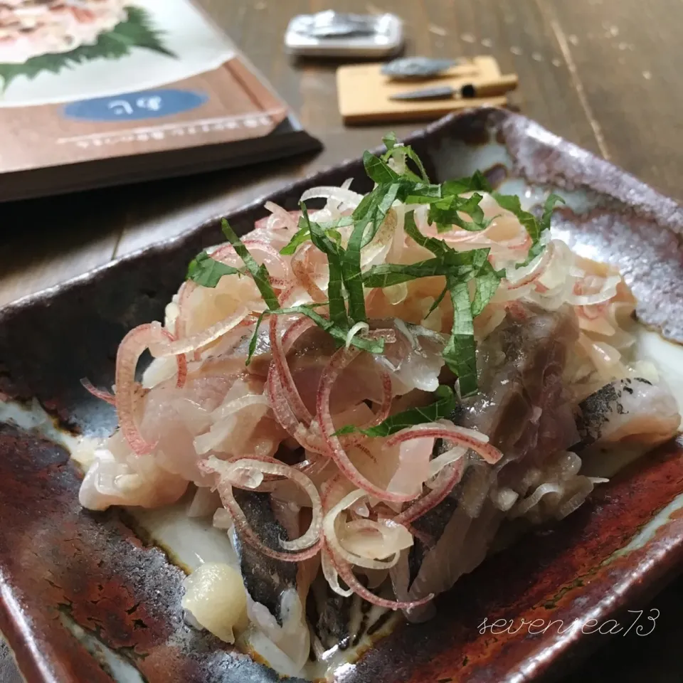 Snapdishの料理写真:あじの甘酢しょうがあえ🐟ʕ-̼͡-ʔ|七海さん