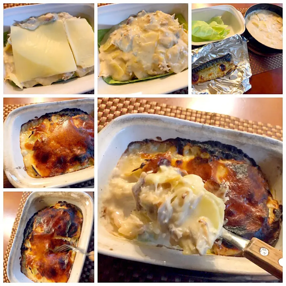 Maquereau de gratin de pommes de terre🐟塩鯖のﾎﾟﾃﾄｸﾞﾗﾀﾝ|🌈Ami🍻さん