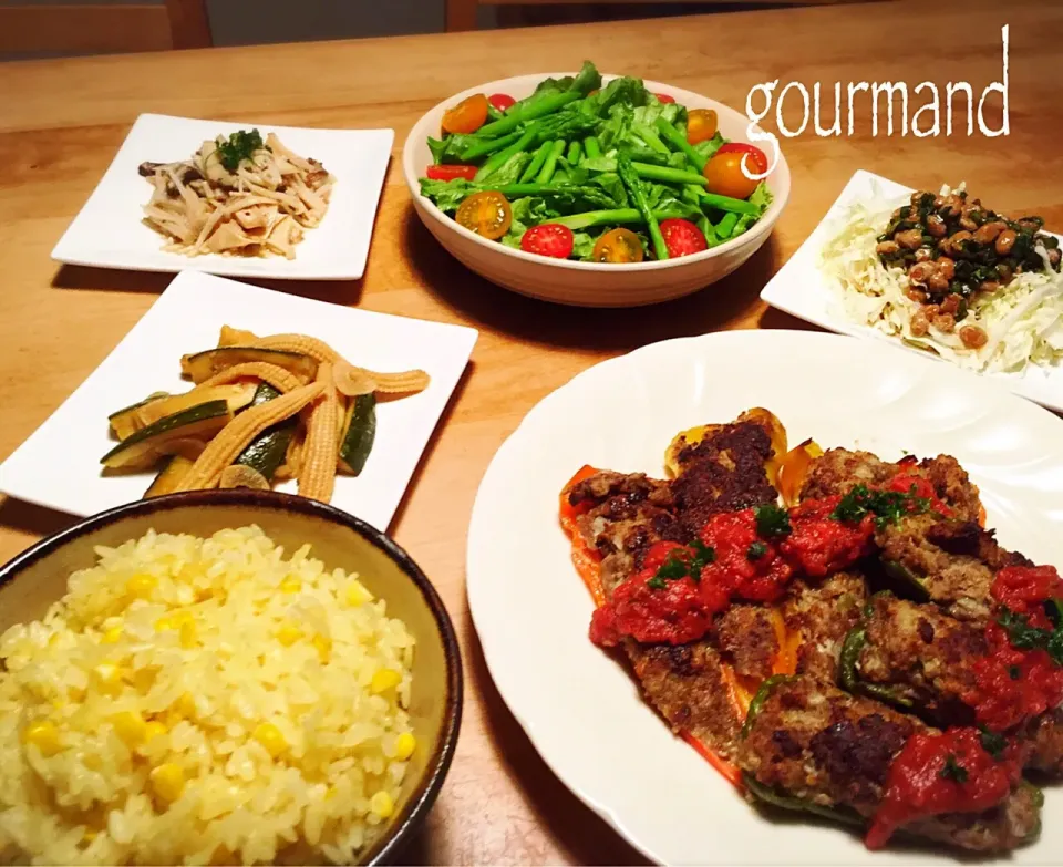 カレー風味の とうもろこしごはん🌽 などのよるごはん🍚|プーティさん