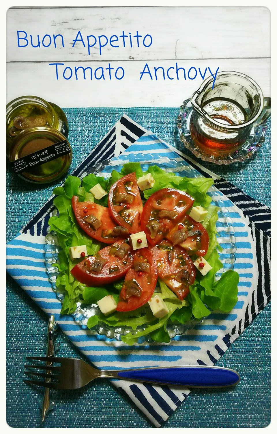 Snapdishの料理写真:anchovy  tomato🍅 salad😋|☆Yumi☆さん