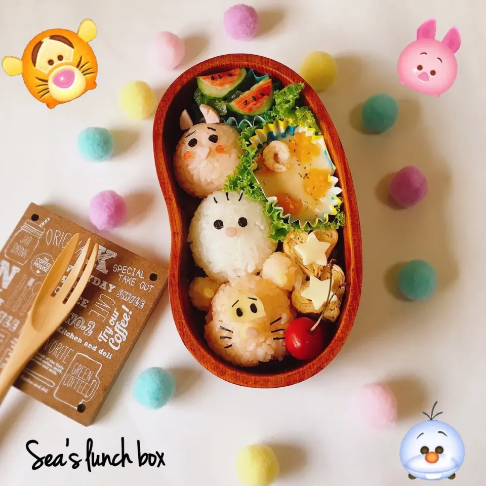 Snapdishの料理写真:ピグレット、オラフ、ティガーのツムツム弁当🍱|seaさん