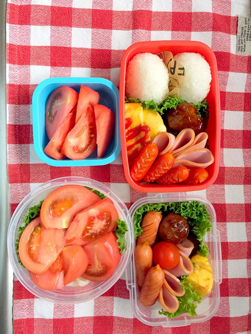 Snapdishの料理写真:中2 三女  吹部お弁当🍱
小1 次男  児童館お弁当🍱
#三女 冷しうどん
#次男 塩を味わう 塩むすび|しげっちさん