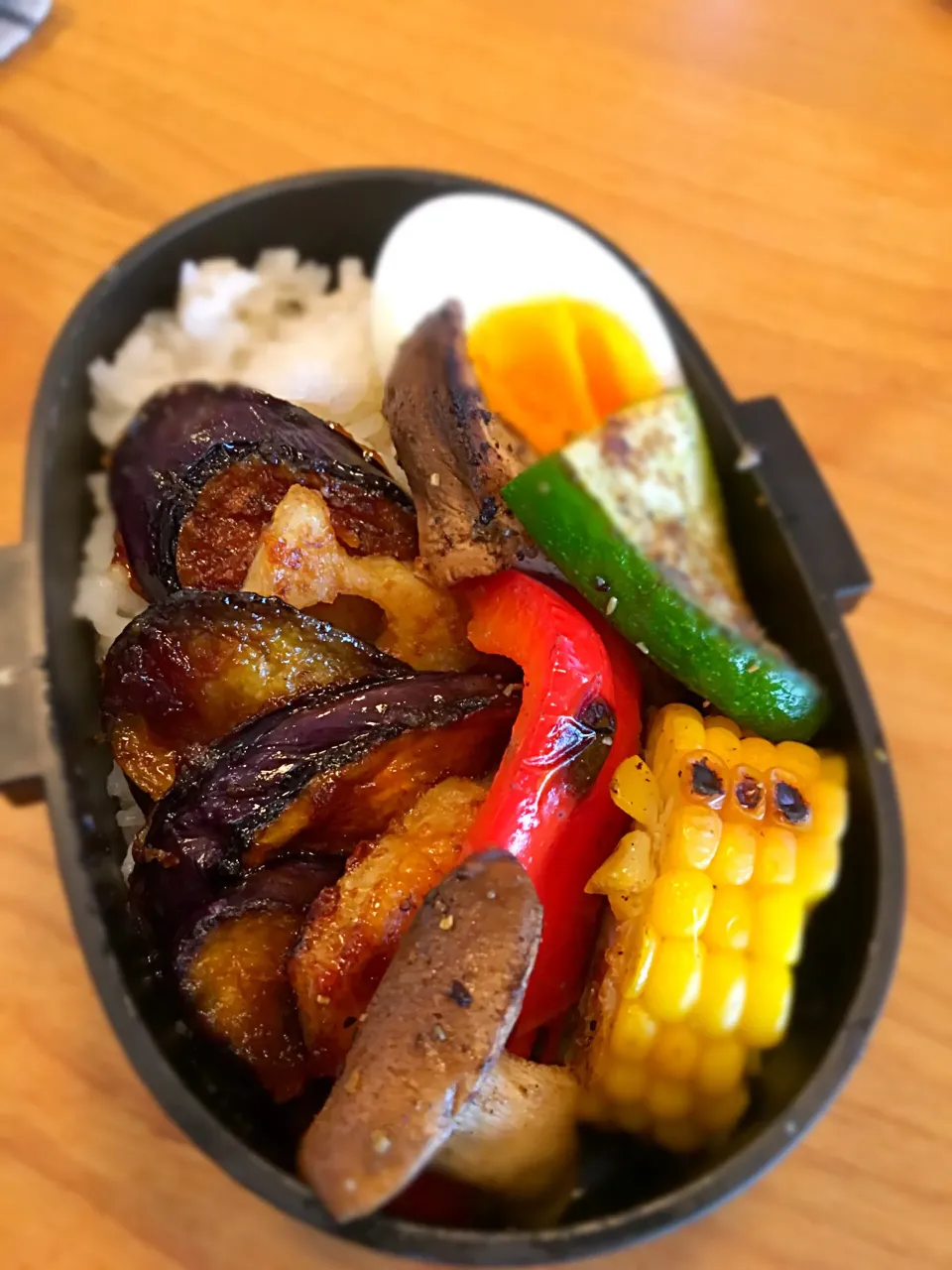 ナスの生姜焼き＆グリル野菜のクミン風味弁当|tacconcinaさん