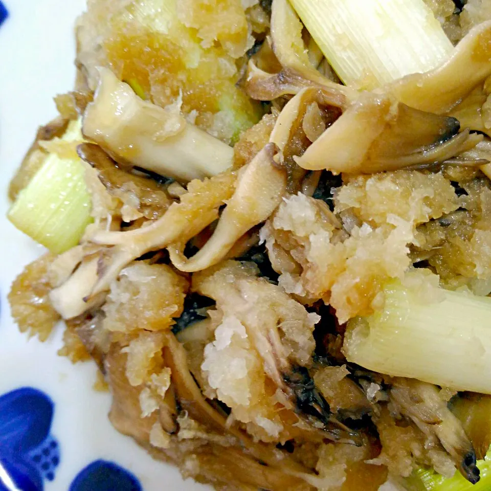 まいたけとねぎのみぞれ和え|たえさん