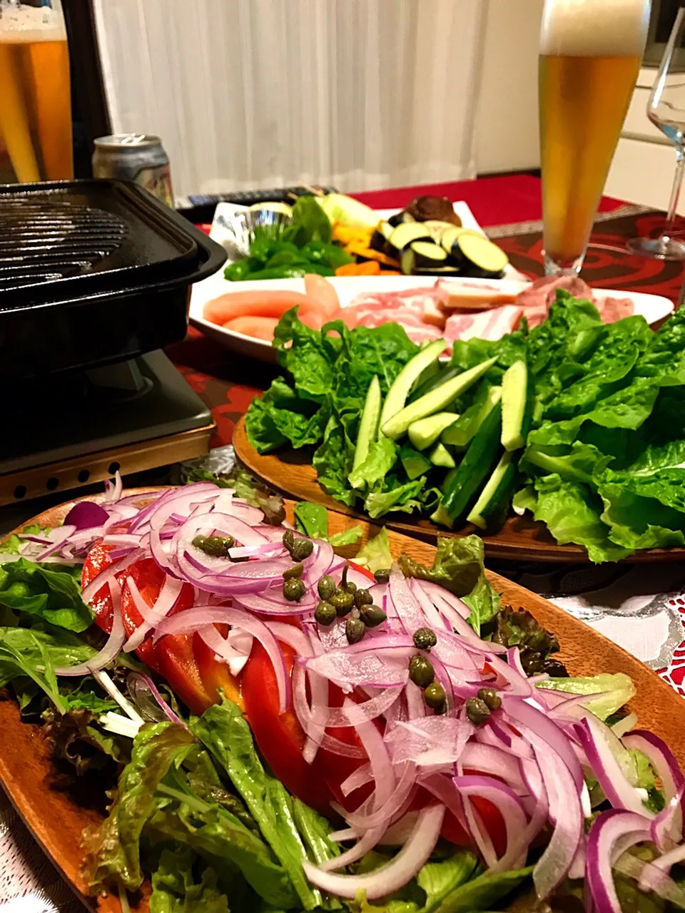 焼肉レタスが豊作だったので 肉より葉っぱの多い焼肉♡|ちぃちゃんさん