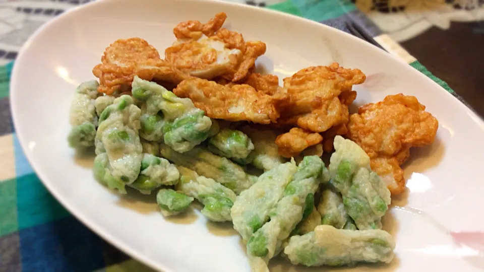 枝豆とハスのさつま揚げ😋|アライさんさん