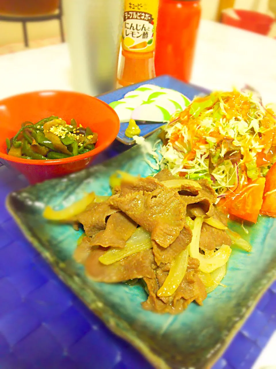 牛タン炒め☆茄子とピーマンのさっと煮|わかなさん