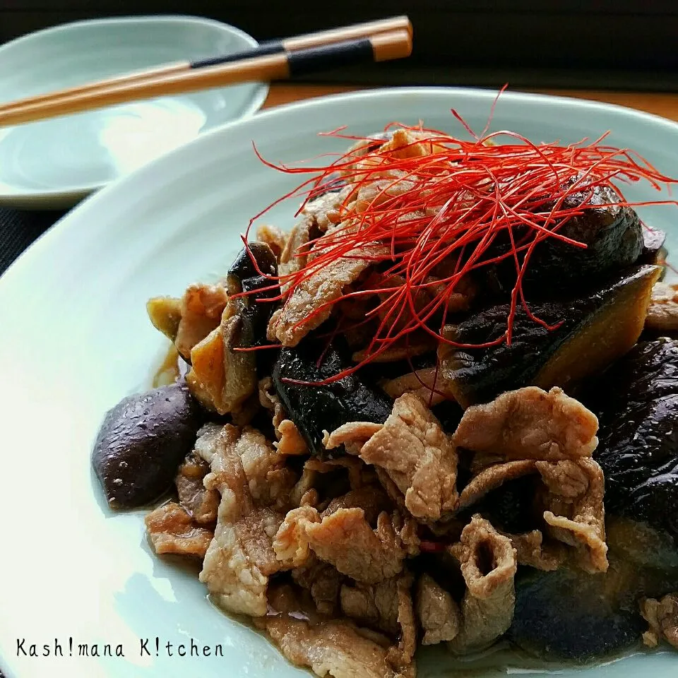 茄子と豚コマのさっぱりポン酢炒め(*ˊᵕˋ*)🍴|Kashimanakitchenさん