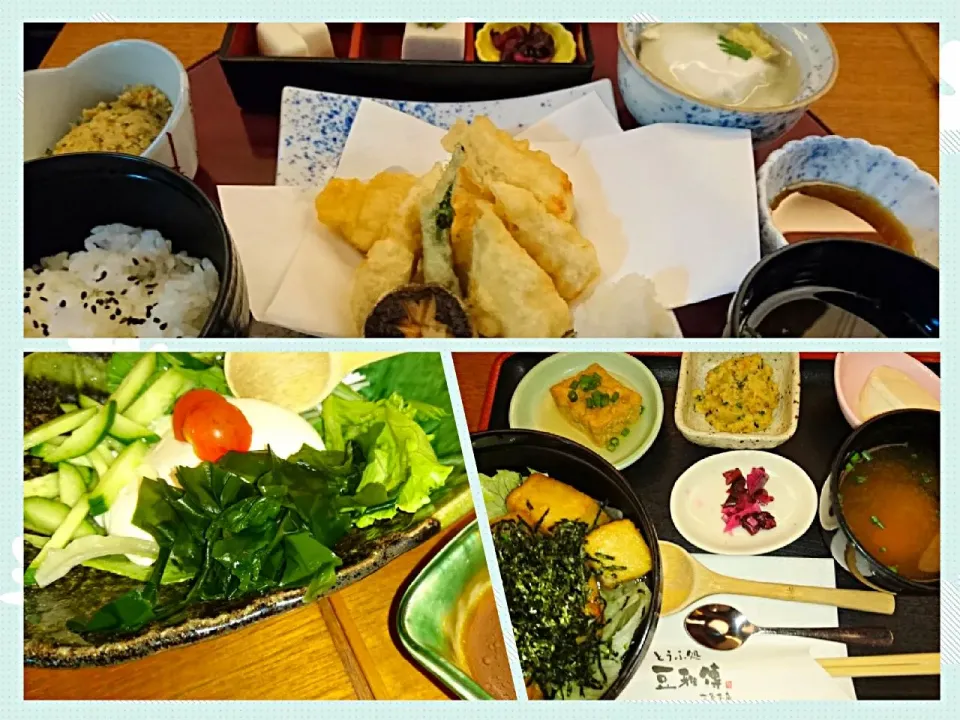 Snapdishの料理写真:湯葉天ぷら定食と豆腐から揚げ定食|よっしー(=^ェ^=)さん