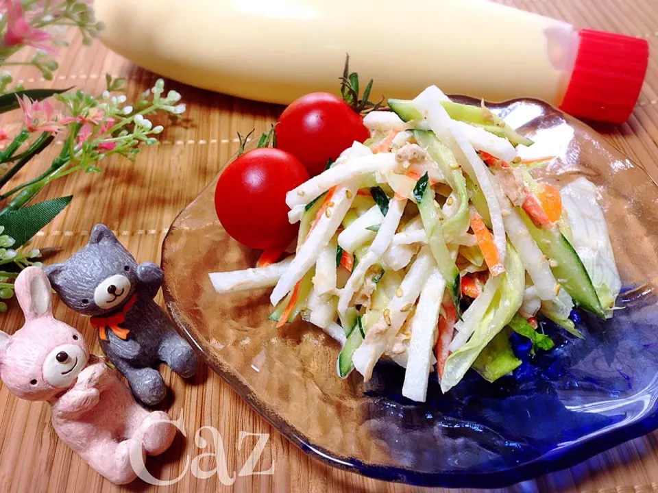 我が家の定番 マヨポンサラダ🥗(*´꒳`*)|きゃずさん