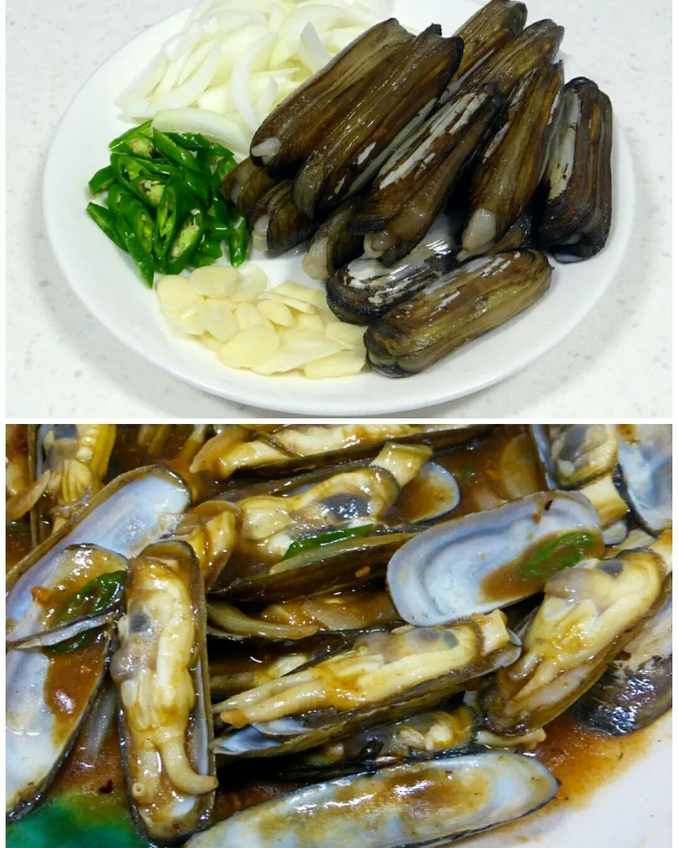 stir-fried razor clams|steven z.y.さん