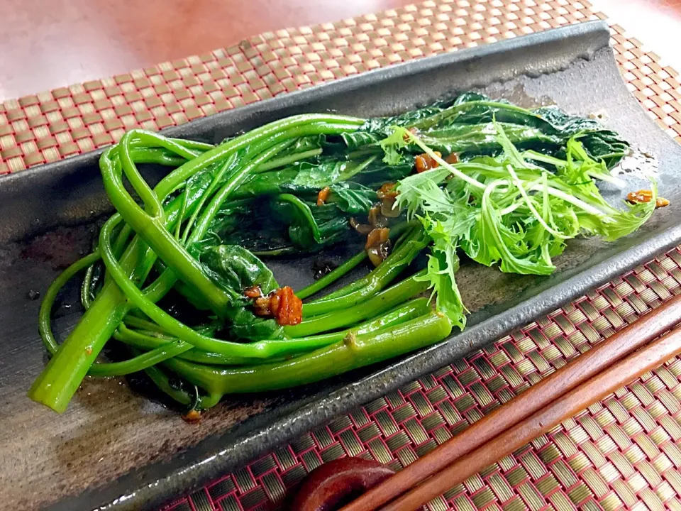 Snapdishの料理写真:Oyster Sauce stir-fried of Water Morning Glory🌿炒甕菜<空芯菜のｵｲｽﾀｰｿｰｽ炒め>|🌈Ami🍻さん