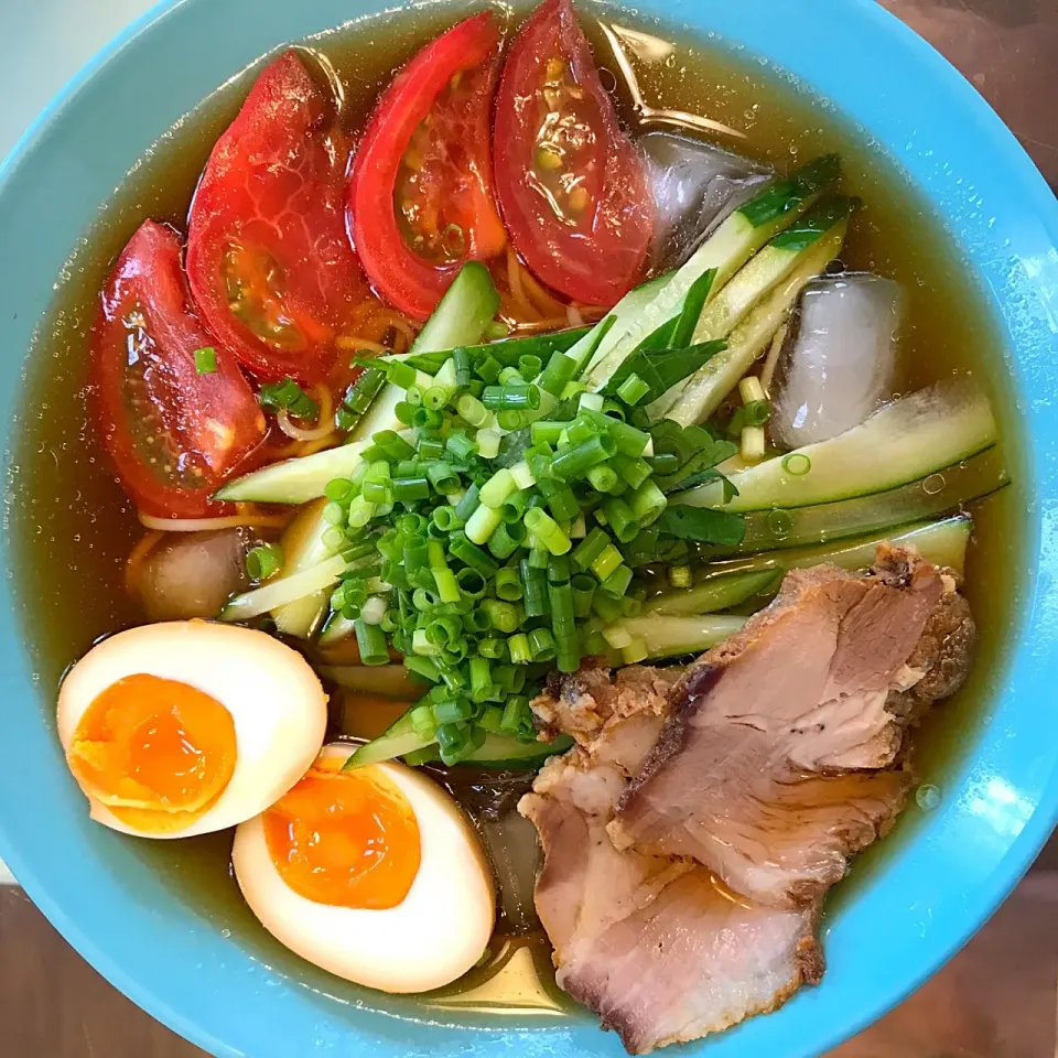 お昼に作った冷やしラーメン #ラーメン|たけのこジョニーさん